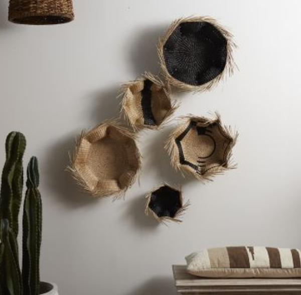 BASKET NILO NATURAL AND BLACK